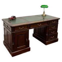Bureau classique anglais avec cuir vert