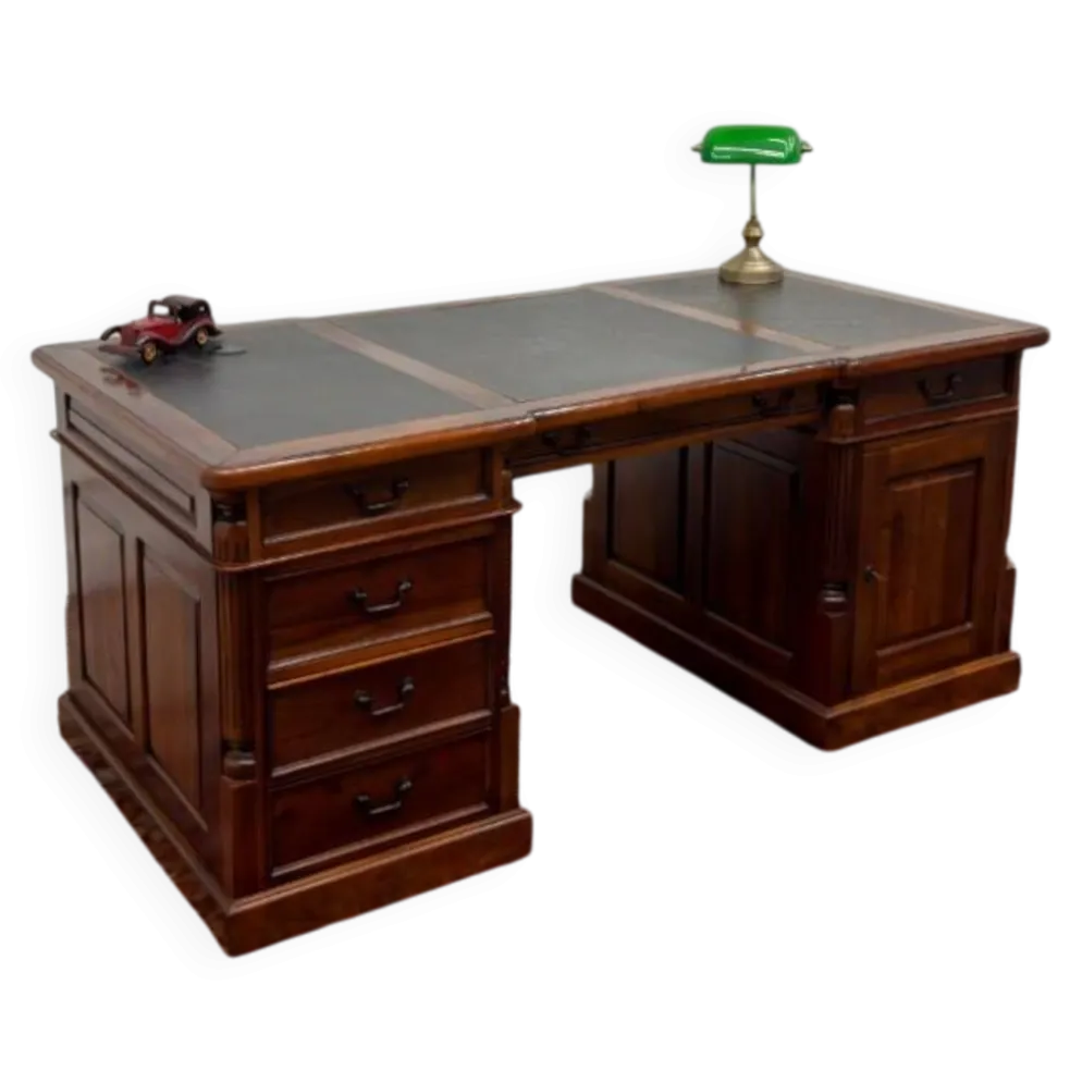 Bureau classique partenaire en cuir noir