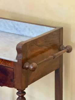 Bureau coiffeuse en bois et marbre