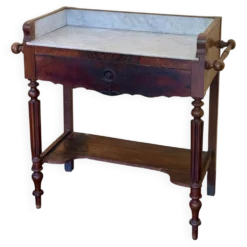 Bureau coiffeuse en bois et marbre