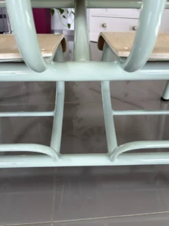 Bureau écolier vintage 2 places entièrement rénové – Plateau ardoise