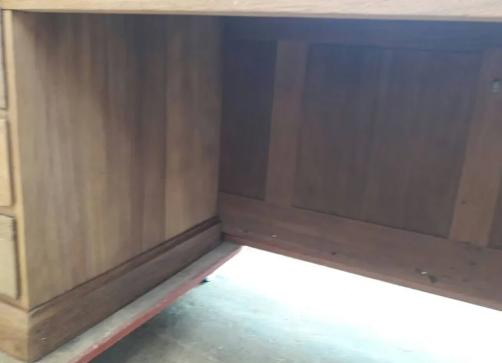 Bureau comptoir en bois exotique