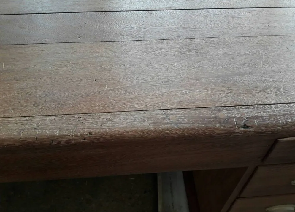 Bureau comptoir en bois exotique