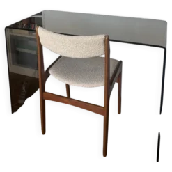 Bureau console en verre fumé