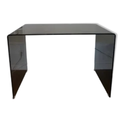 Bureau console en verre fumé