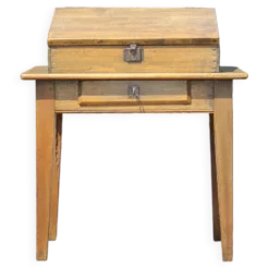 Bureau écritoire bois vintage, bureau bois vintage, secrétaire pupitre, meuble bois, décoration