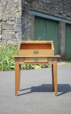 Bureau écritoire bois vintage, bureau bois vintage, secrétaire pupitre, meuble bois, décoration