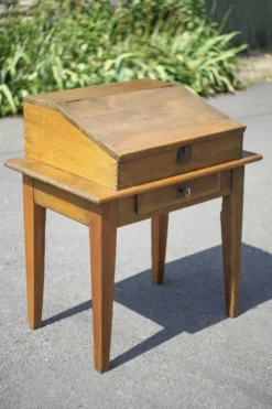 Bureau écritoire bois vintage, bureau bois vintage, secrétaire pupitre, meuble bois, décoration