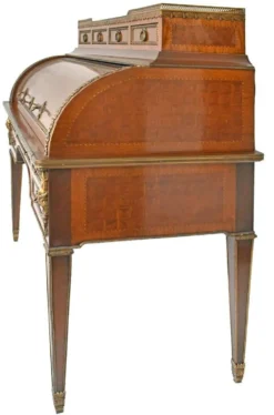 Bureau à cylindre de style Louis XVI en marqueterie