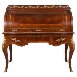 Bureau à cylindre Louis XV marqueterie bronze