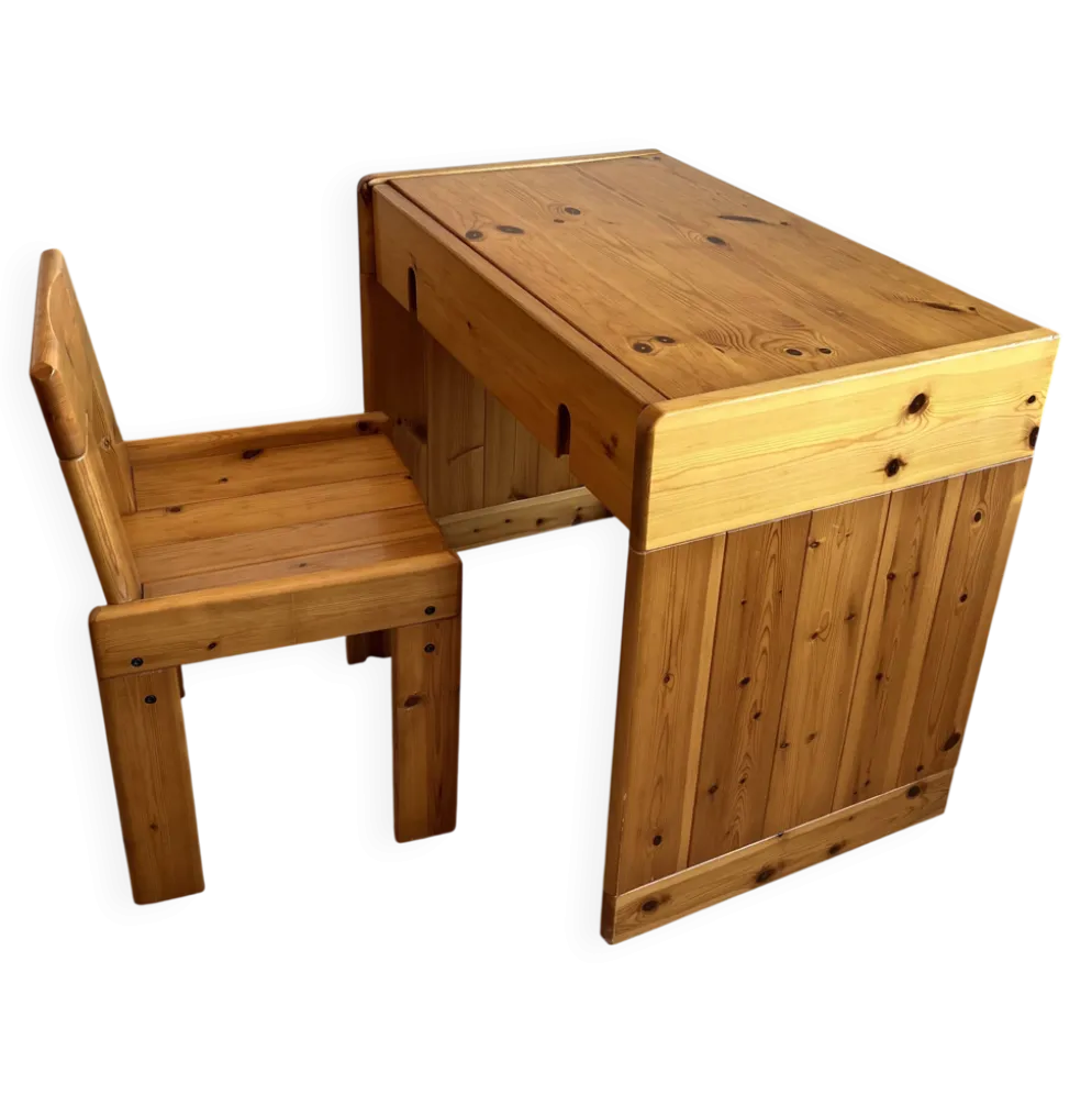Bureau d’adolescente Pin massif Roche et Bobois Années 80