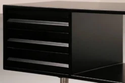 Bureau d'angle exécutif 'T96' d'Osvaldo Borsani pour Tecno en bois laqué noir
