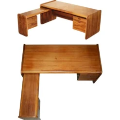 Bureau d'angle gauche bois brésilien danois milieu du siècle