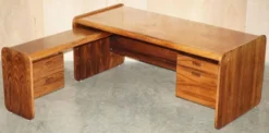 Bureau d'angle gauche bois brésilien danois milieu du siècle