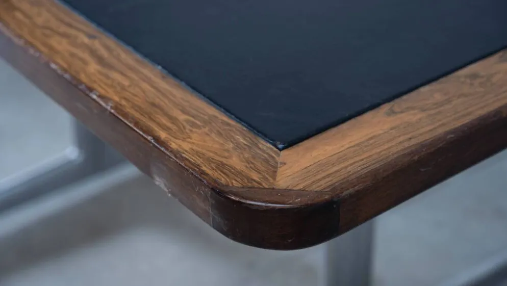Bureau danois avec dessus en cuir
