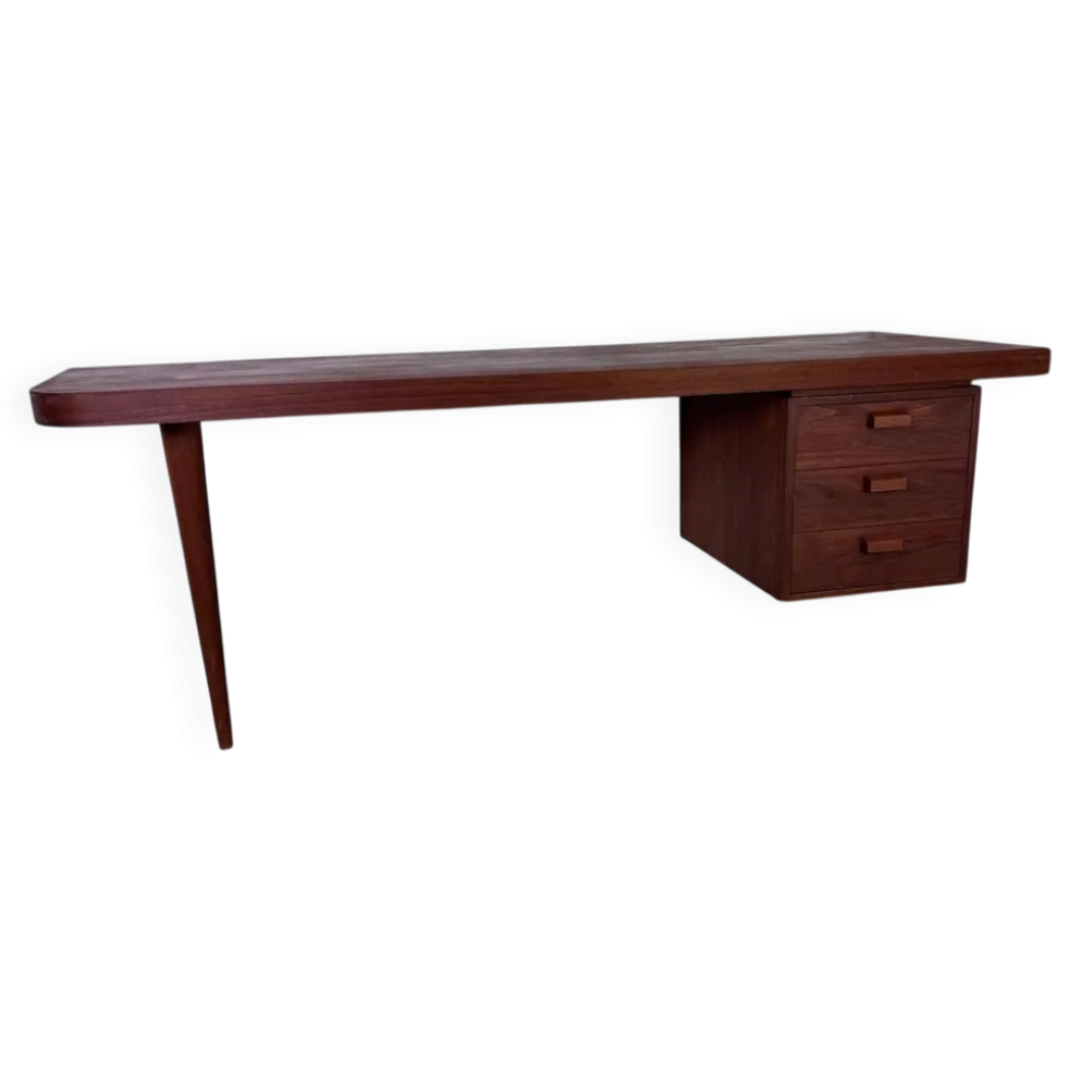 Bureau danois moderniste en teck, années 1950