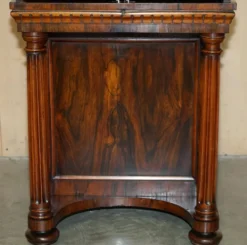 Bureau Davenport Regency Antique Circa 1810-1820 en Bois Dur et Cuir