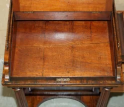 Bureau Davenport Regency Antique Circa 1810-1820 en Bois Dur et Cuir