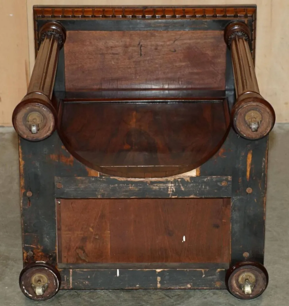 Bureau Davenport Regency Antique Circa 1810-1820 en Bois Dur et Cuir
