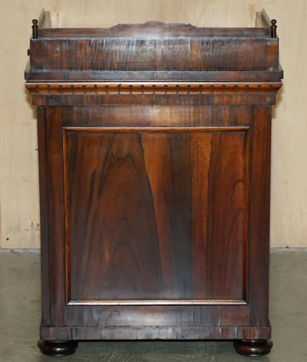 Bureau Davenport Regency Antique Circa 1810-1820 en Bois Dur et Cuir