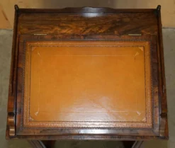 Bureau Davenport Regency Antique Circa 1810-1820 en Bois Dur et Cuir