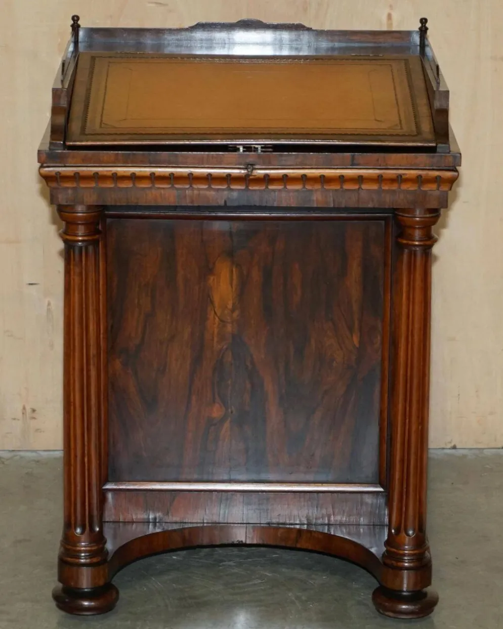 Bureau Davenport Regency Antique Circa 1810-1820 en Bois Dur et Cuir