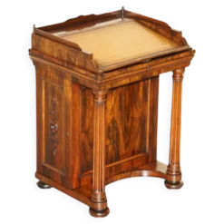 Bureau Davenport Regency Antique Circa 1810-1820 en Bois Dur et Cuir