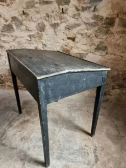 Bureau d'école français ancien, bureau d'écriture noir, bureau à abattant, vers 1900