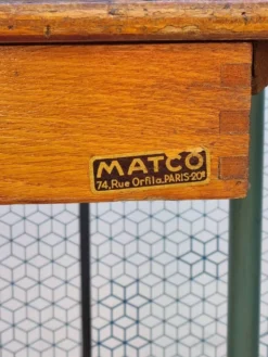 Bureau d’écolier ancien MATCO en bois et métal