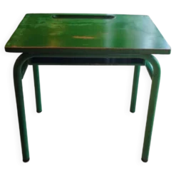Bureau d'écolier des années 1960 sur peinture verte d'origine