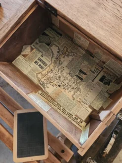 Bureau d'écolier double chêne massif 1900