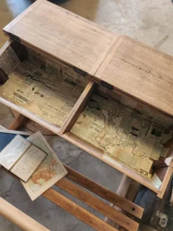 Bureau d'écolier double chêne massif 1900
