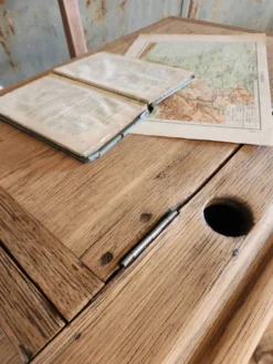 Bureau d'écolier double chêne massif 1900