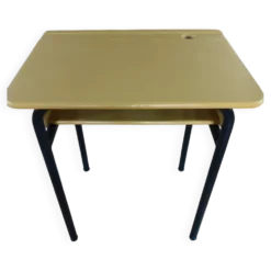 Bureau d'écolier en bois, restauré