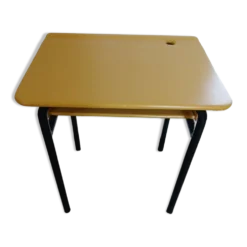 Bureau d'écolier en bois, restauré