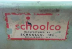 Bureau d'écolier en fibre de verre par Bargen pour Schoolco 1950s