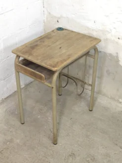 Bureau d'écolier simple 1960 avec casier