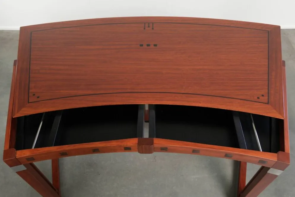 Bureau d'écriture/ bureau de bureau courbé et luxueux au design Art Déco