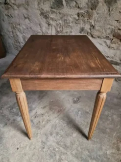 Bureau d'écriture français vintage en chêne avec chaise bistrot en hêtre, vers 1930