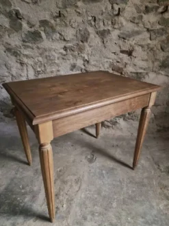 Bureau d'écriture français vintage en chêne avec chaise bistrot en hêtre, vers 1930