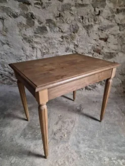 Bureau d'écriture français vintage en chêne avec chaise bistrot en hêtre, vers 1930
