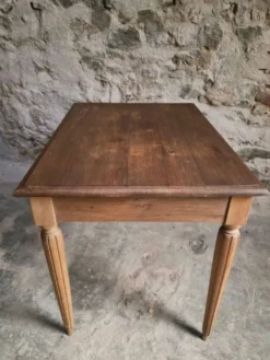 Bureau d'écriture français vintage en chêne avec chaise bistrot en hêtre, vers 1930