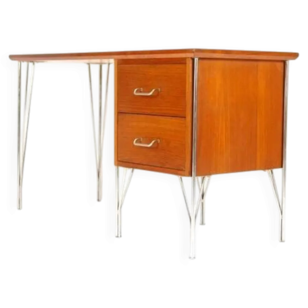 Bureau d'écriture rétro vintage en teck danois Heinrich Roepstorff des années 50, 60, 70.