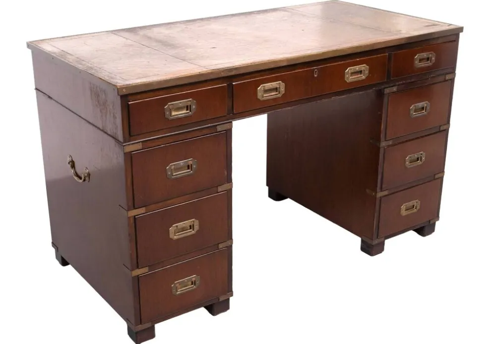 Bureau de campagne en acajou par N. Norton LTD Angleterre