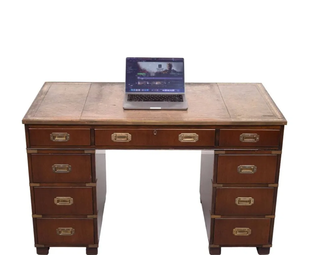 Bureau de campagne en acajou par N. Norton LTD Angleterre