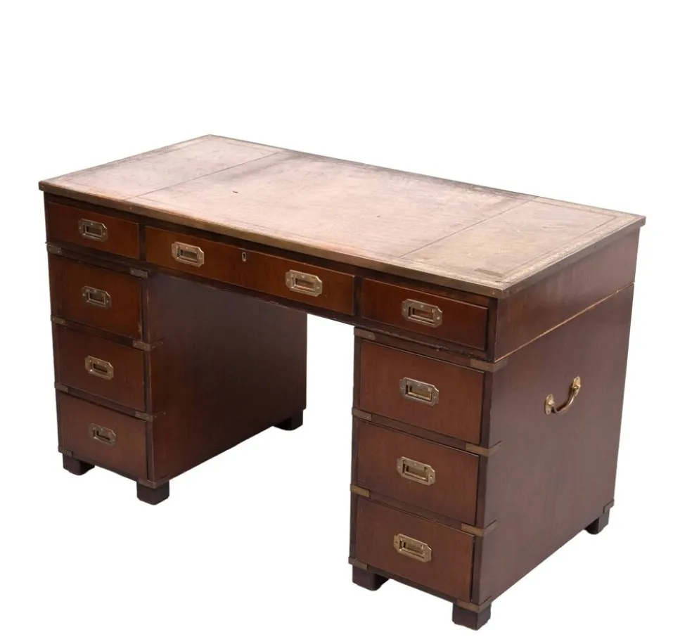 Bureau de campagne en acajou par N. Norton LTD Angleterre
