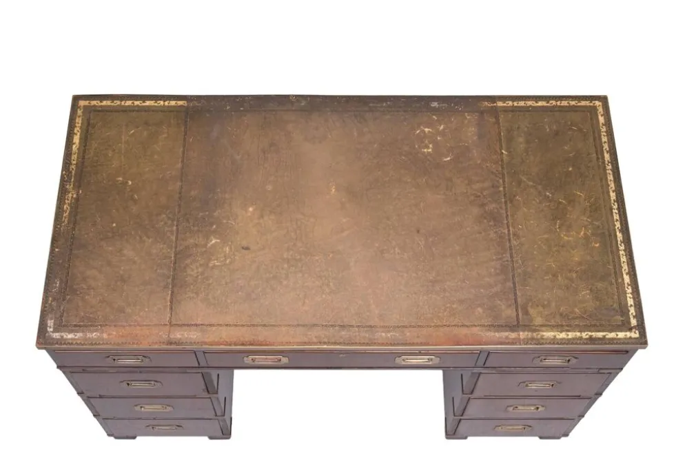 Bureau de campagne en acajou par N. Norton LTD Angleterre
