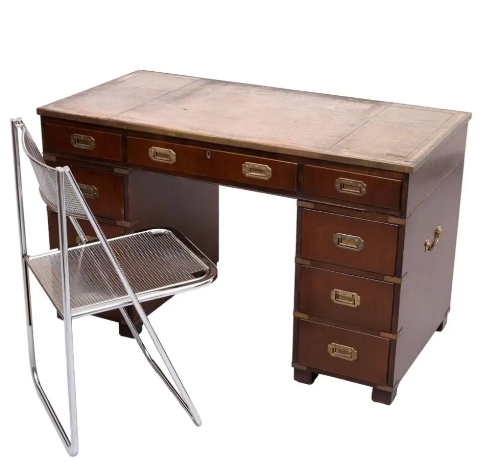 Bureau de campagne en acajou par N. Norton LTD Angleterre