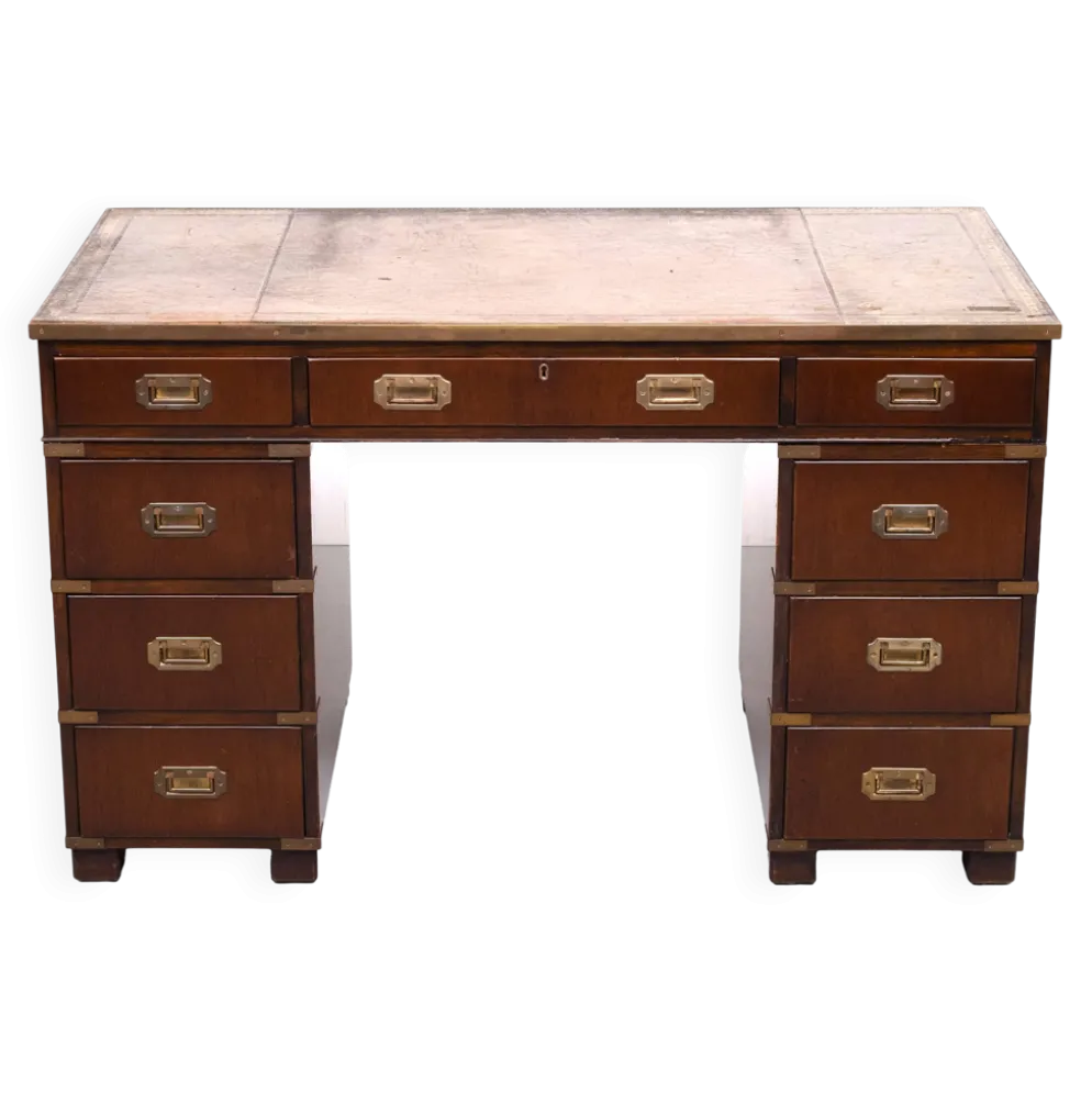 Bureau de campagne en acajou par N. Norton LTD Angleterre