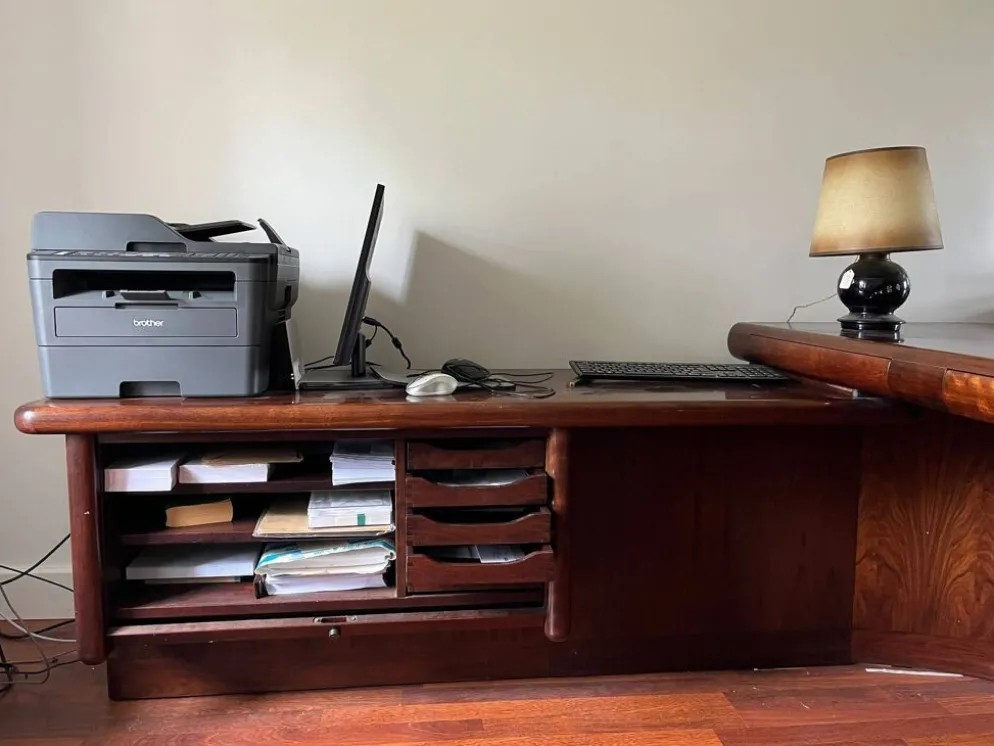 Bureau de direction danois Dyrlund Super Skyline en bois et placage de palissandre, 1970